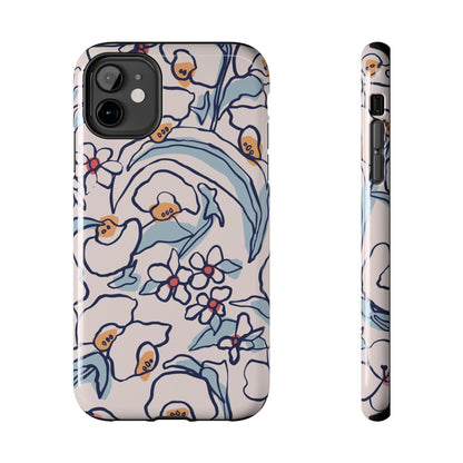 hand-drawn flower sketch Tough Phone Cases iPhone 11