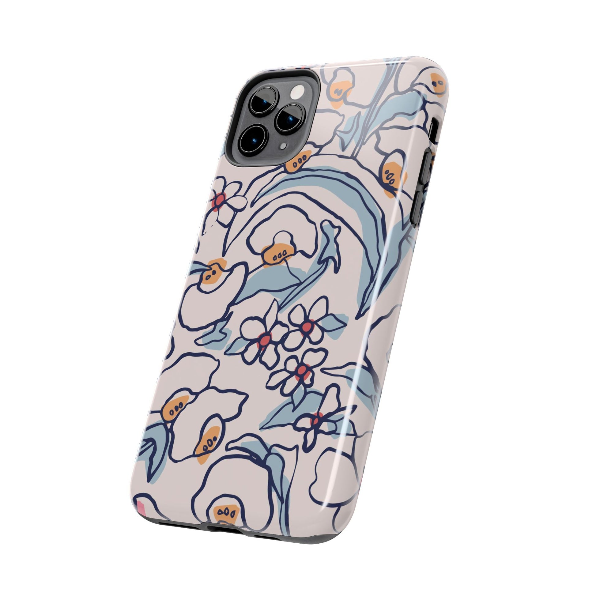 hand-drawn flower sketch Tough Phone Cases