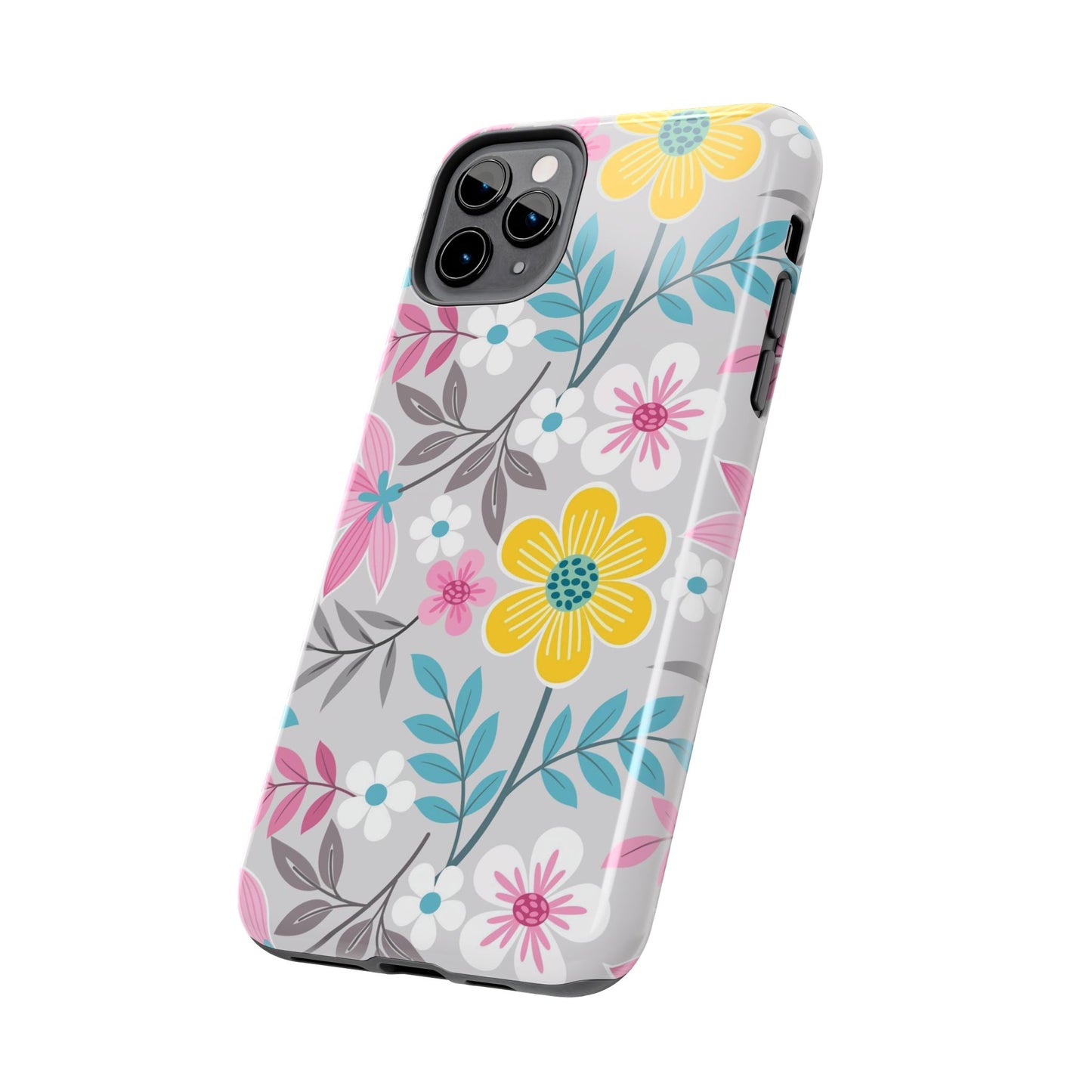 Colorful flowers and leaf Tough Phone Cases