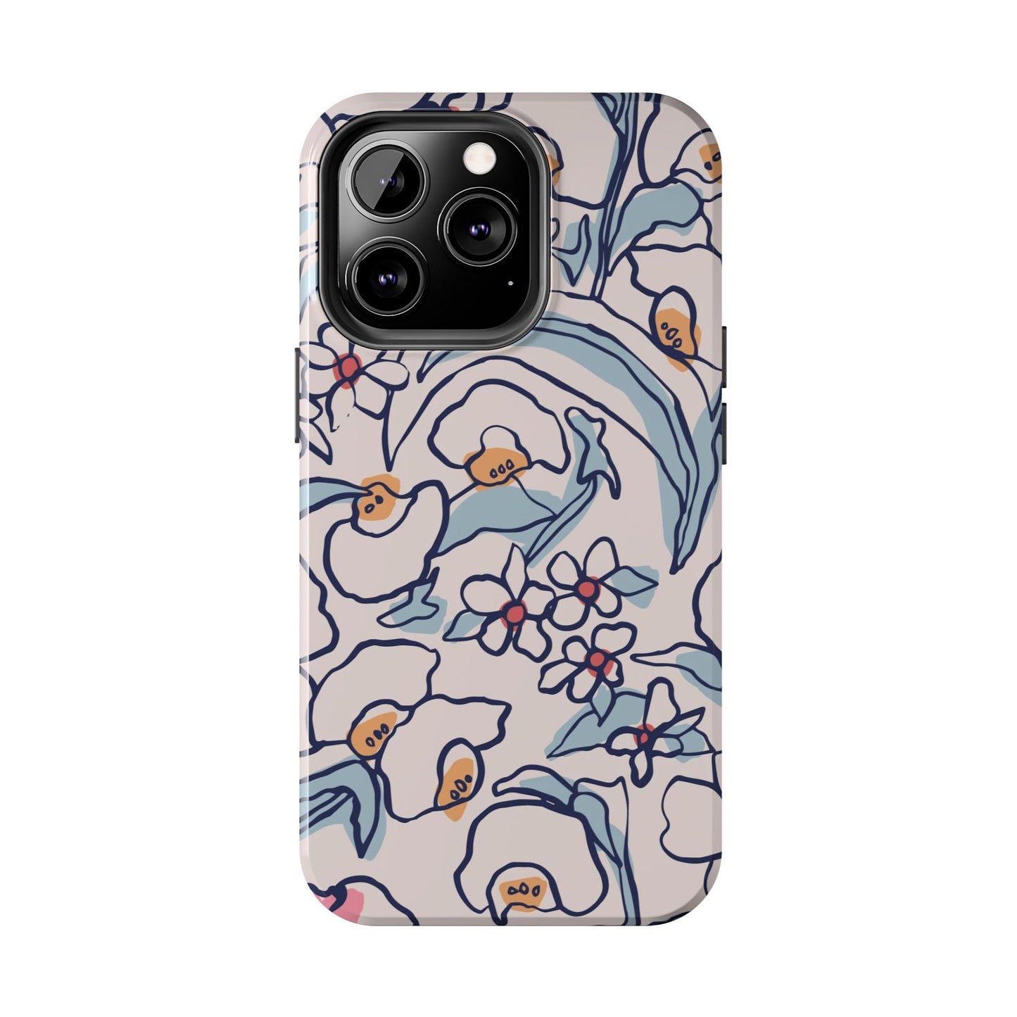 hand-drawn flower sketch Tough Phone Cases