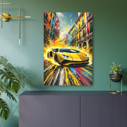 Lamborghini: The Thrill of Vibrant Velocity Metal Art Sign 24" x 36" (Vertical) 0.12''