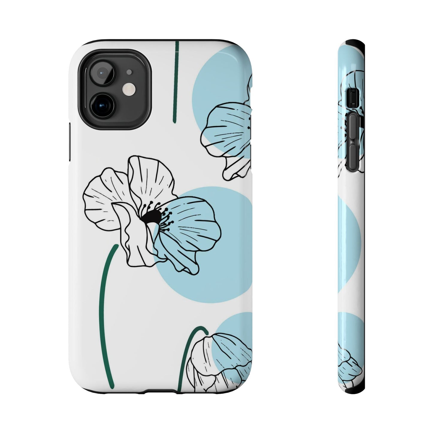 Hand drawn Blue Flower abstract Tough Phone Cases iPhone 11