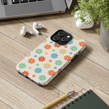 Retro groovy daisy seamless pattern Tough Phone Cases