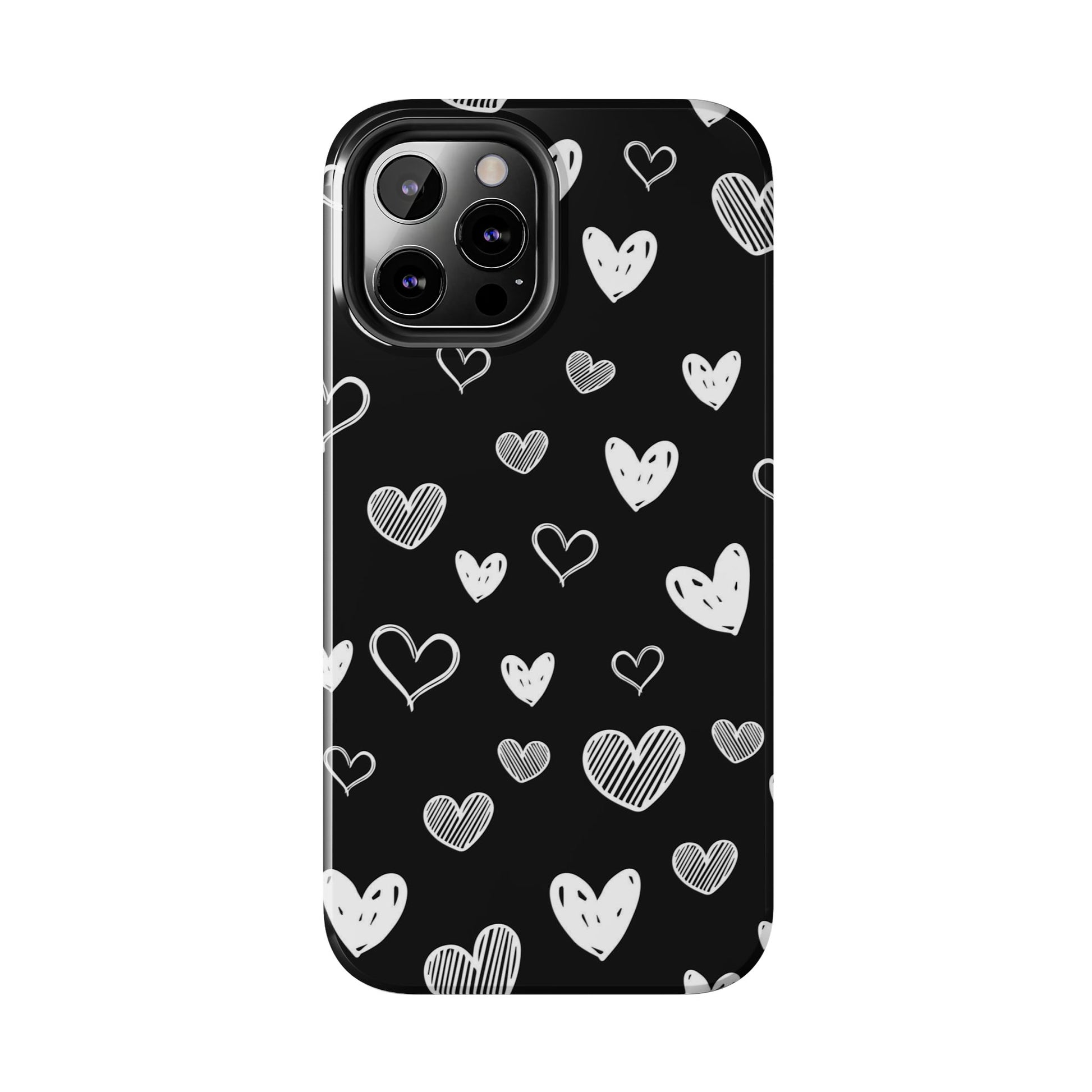 Heart doodles seamless pattern Tough Phone Cases