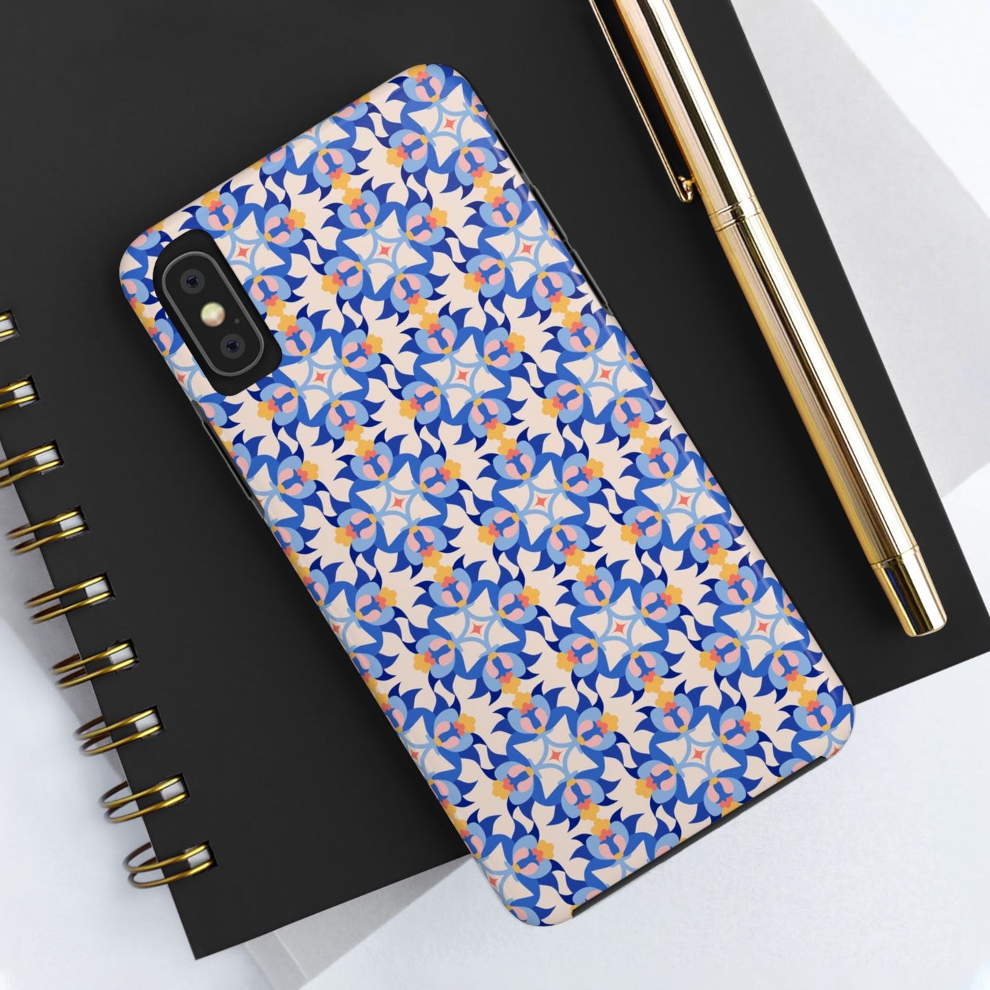 Floral Tile Pattern Tough Phone Cases