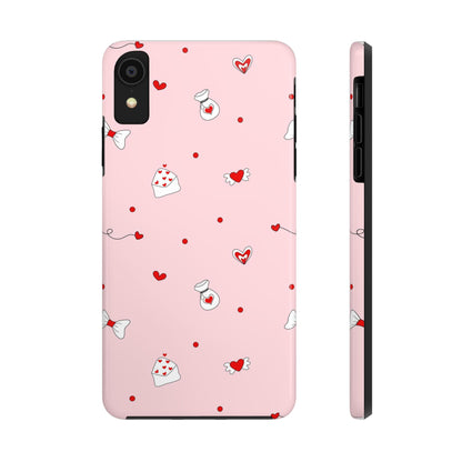 Abstract seamless pattern of cute hearts Tough Phone Cases iPhone XR