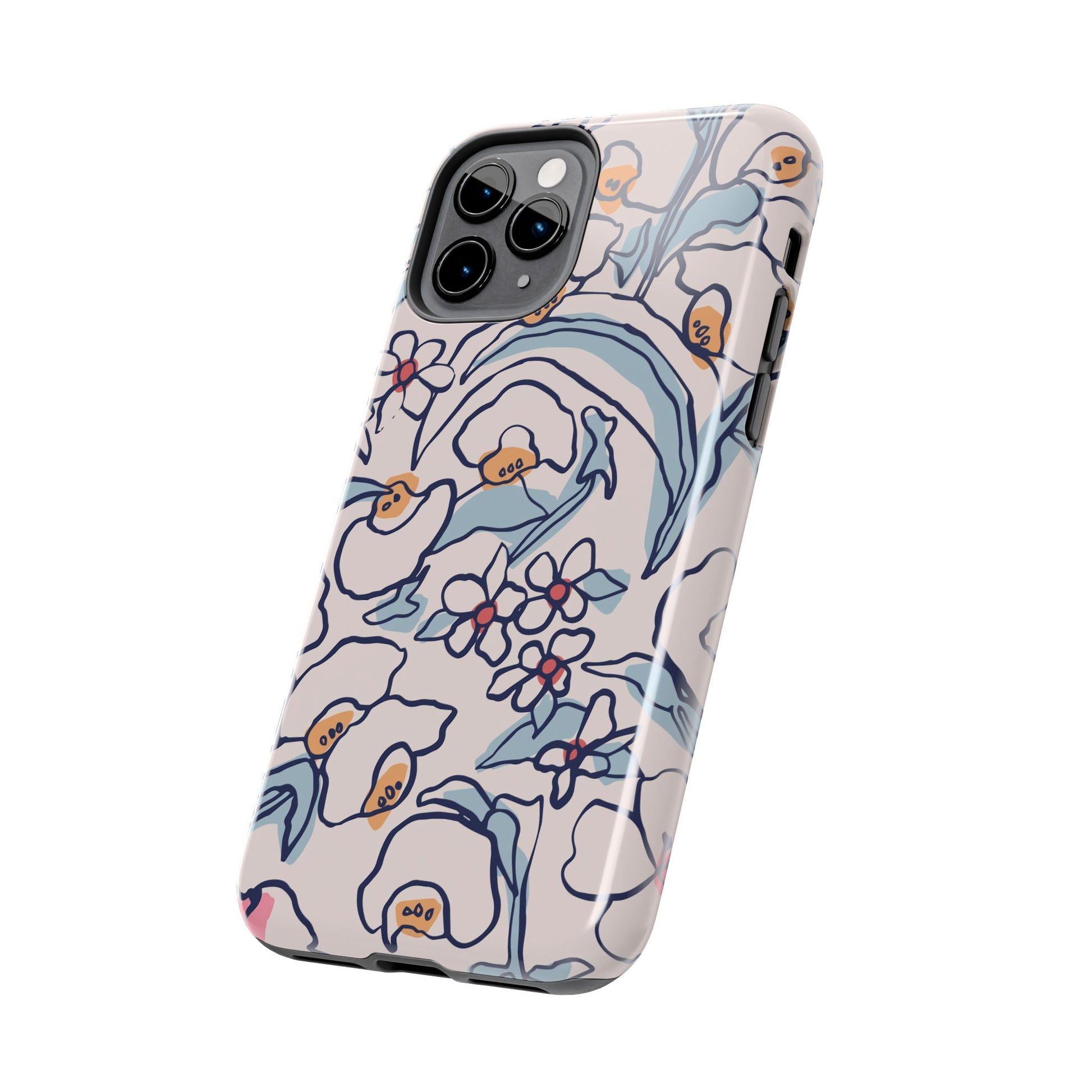 hand-drawn flower sketch Tough Phone Cases