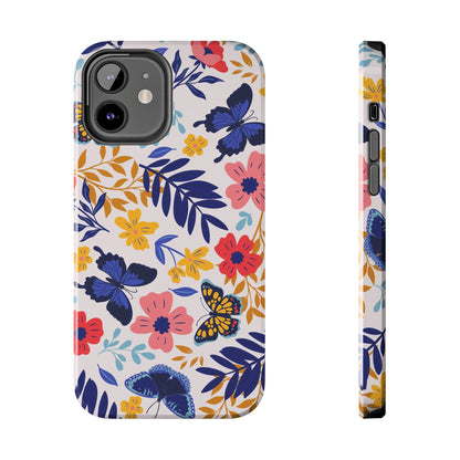 Seamless pattern with butterflies and flowers Tough Phone Cases iPhone 12