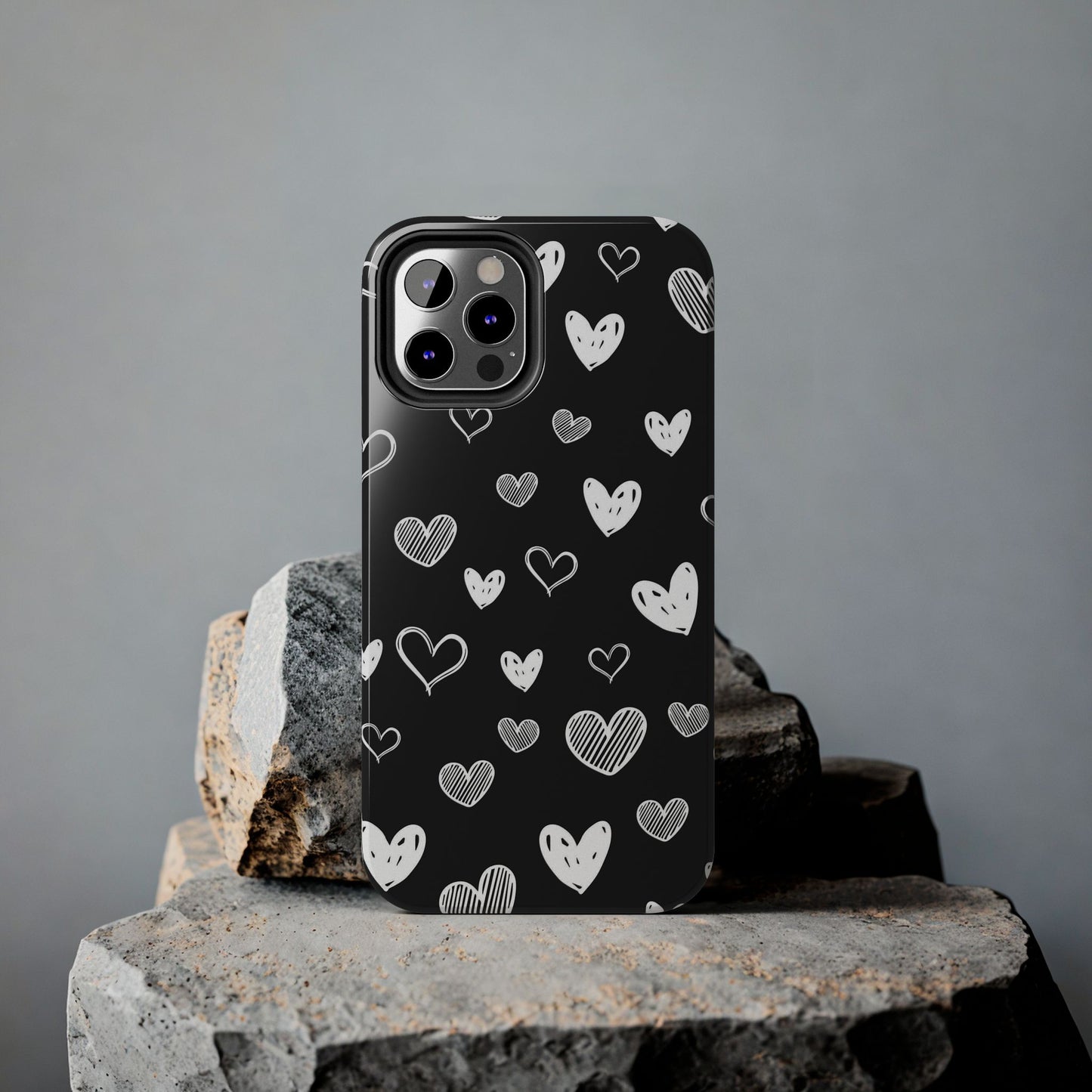 Heart doodles seamless pattern Tough Phone Cases