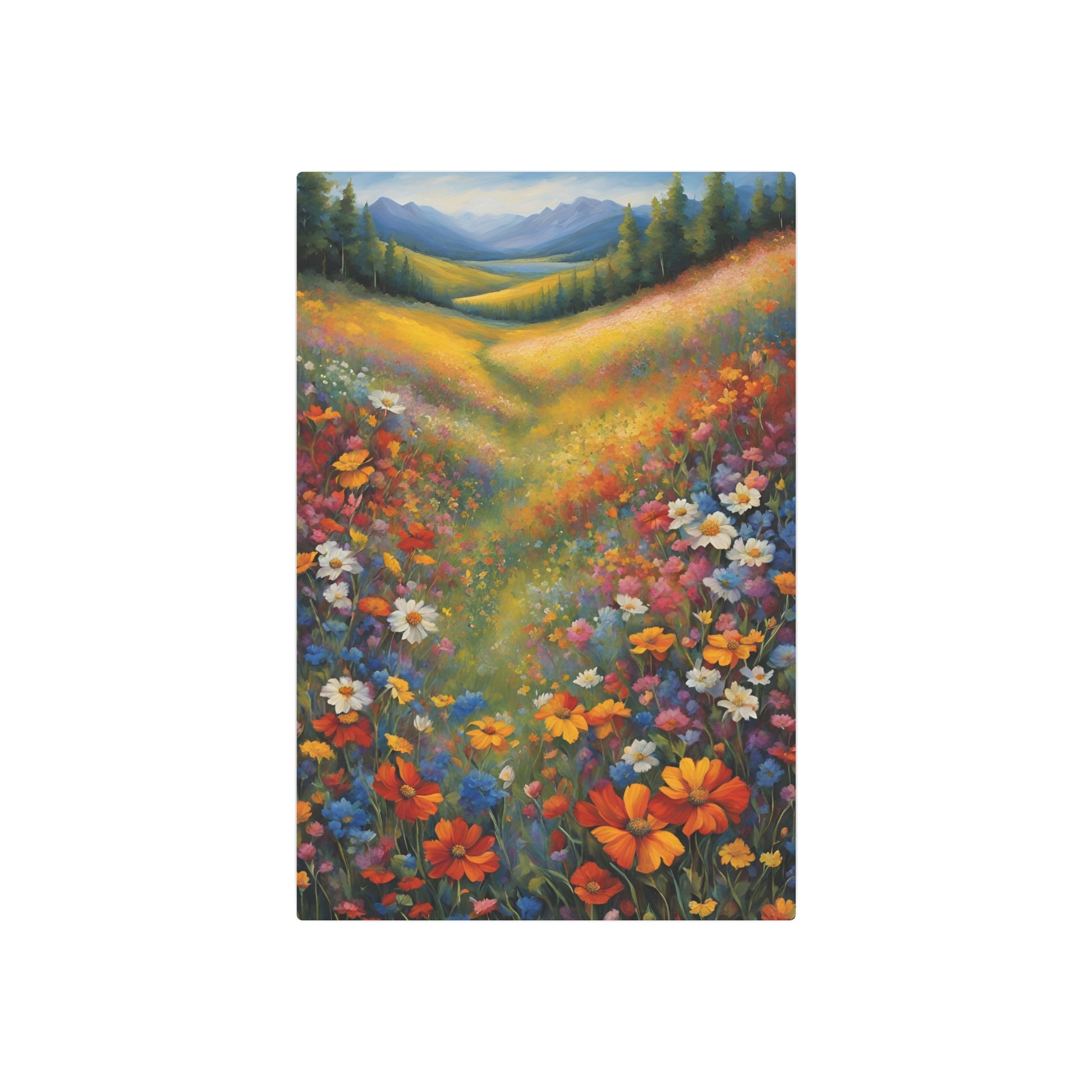 Valley of Eternal Blossoms: A Symphony of Nature’s Palette Metal Art Sign