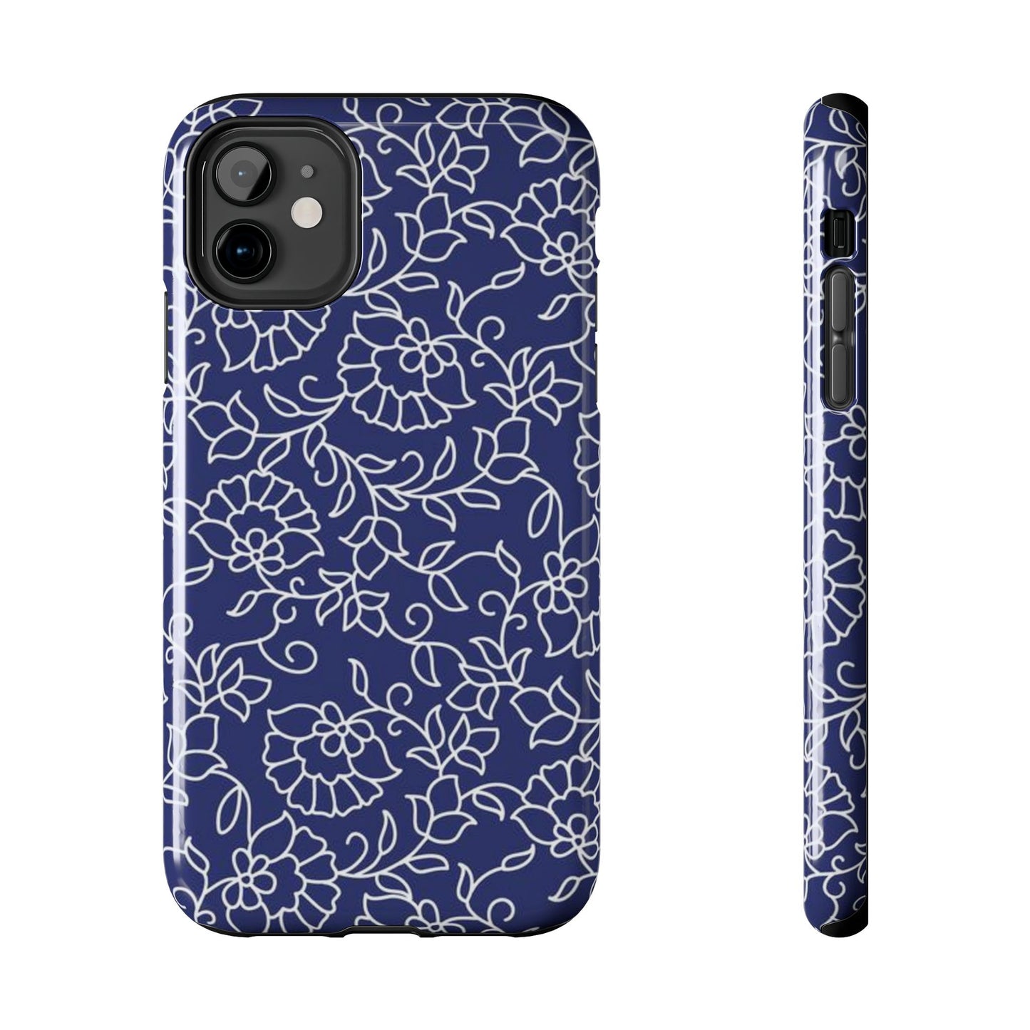 Outline Floral Pattern Tough Phone Cases iPhone 11