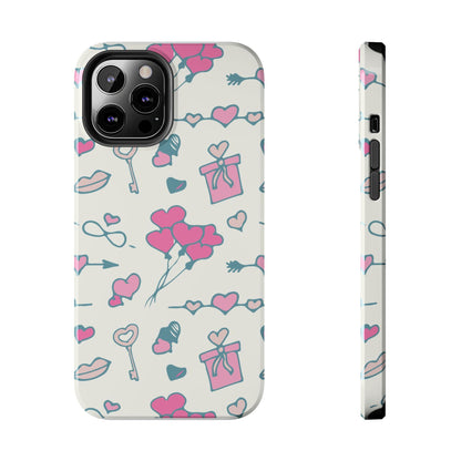 Pink seamless pattern with cute love doodles Tough Phone Cases iPhone 12 Pro Max