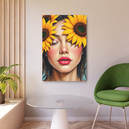 Vibrant Sunflower Beauty Metal Sign – A Stunning Holistic Decor Piece