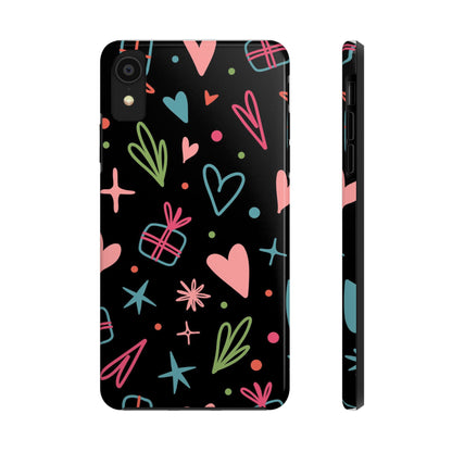 Valentine Day Doodle seamless pattern Tough Phone Cases iPhone XR