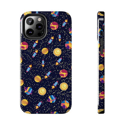 Seamless space pattern. Planets, rockets Tough Phone Cases iPhone 12 Pro Max