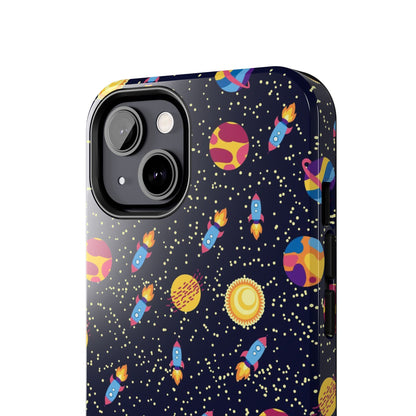 Seamless space pattern. Planets, rockets Tough Phone Cases