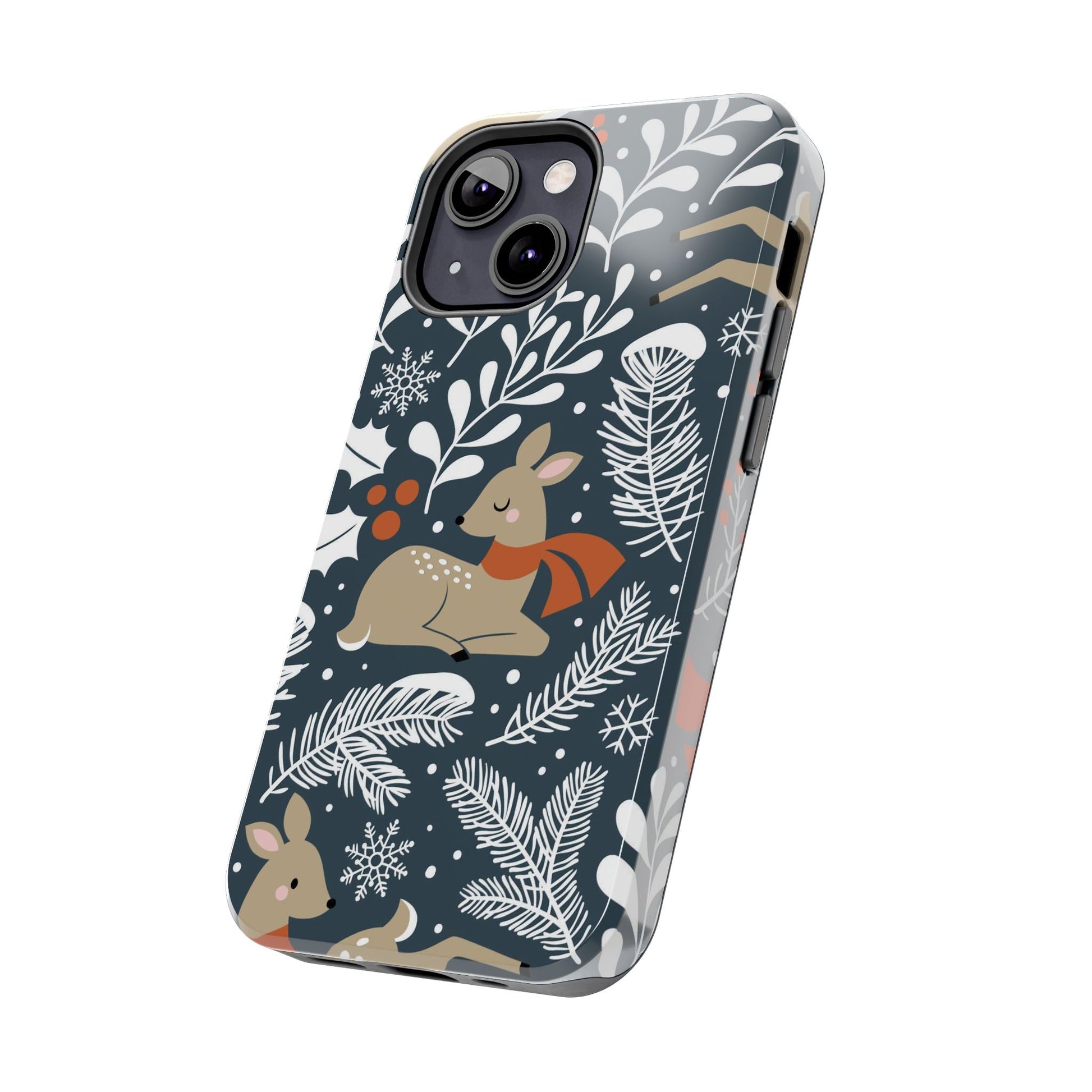 Seamless pattern with cute Christmas deer Tough Phone Cases