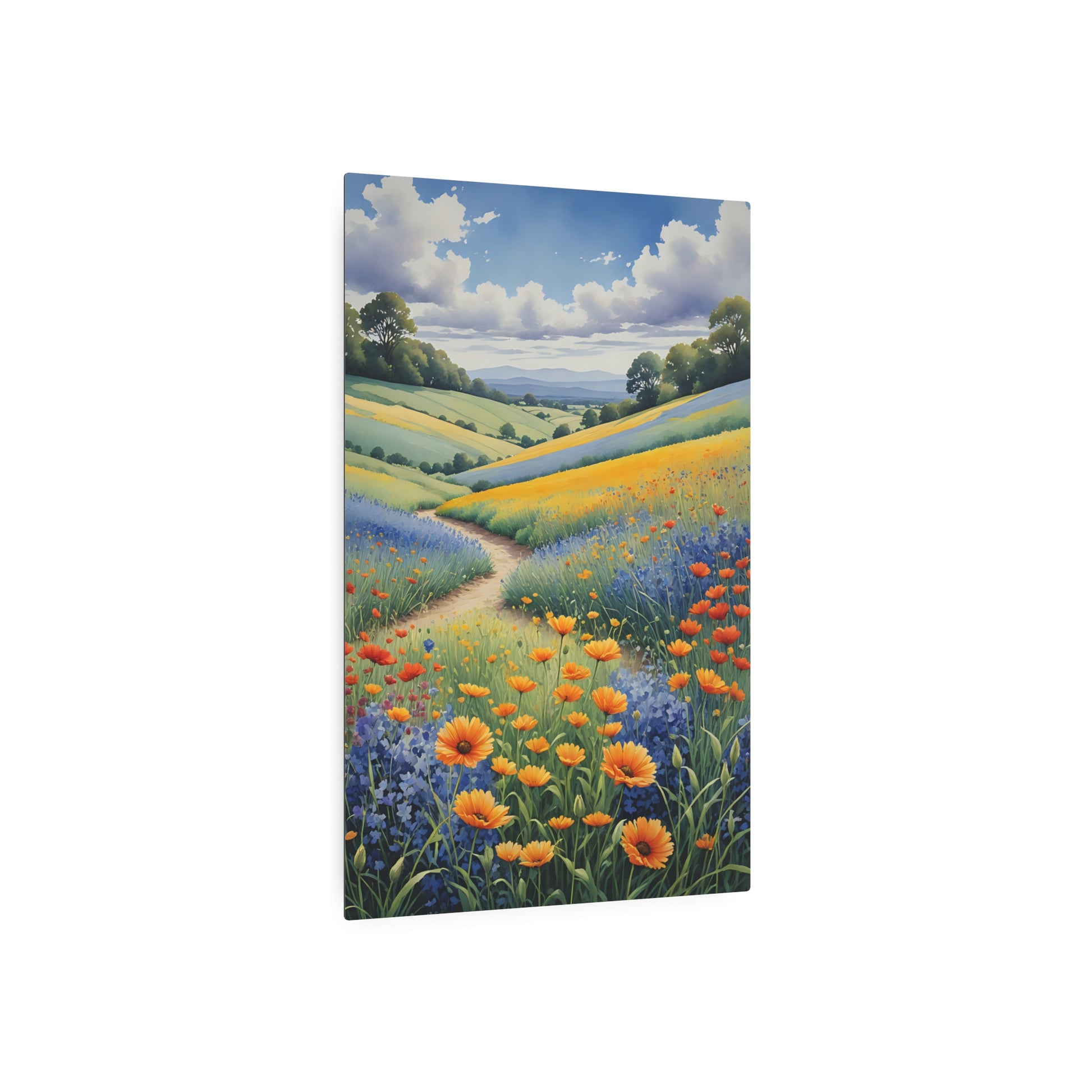 Fields of Gold and Sapphire Metal Art Sign