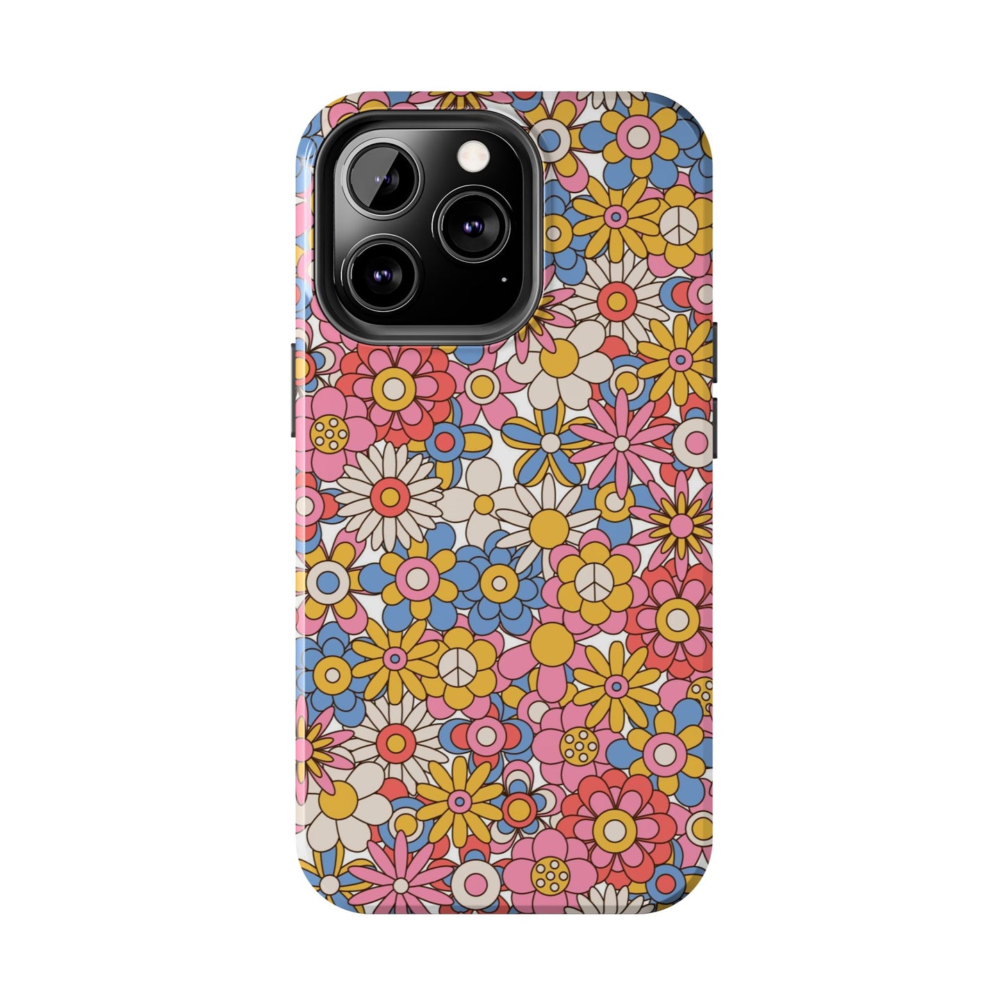 60s and 70s retro vintage flowers seamless Tough Phone Cases