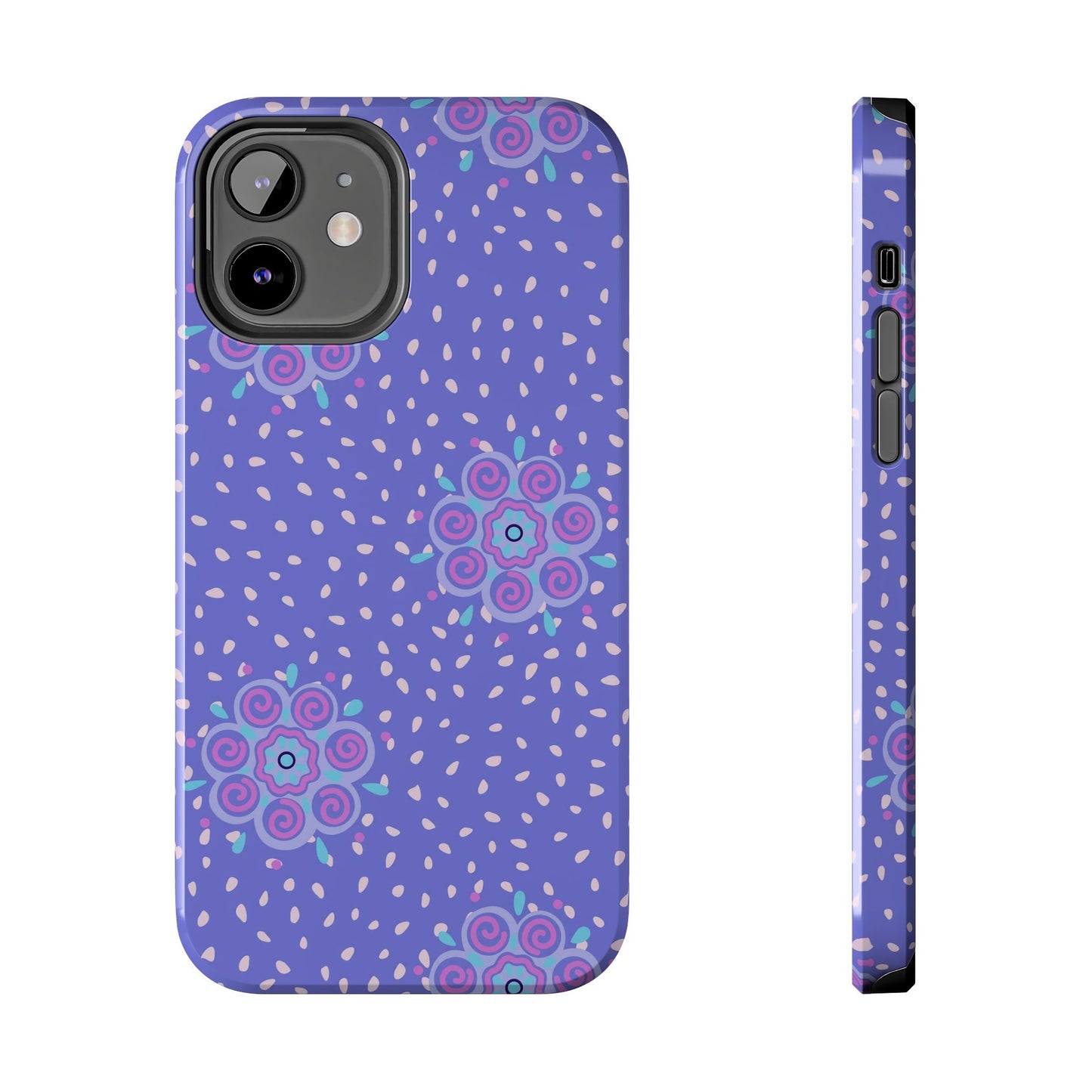 Abstract ethnic bud flower seamless pattern Tough Phone Cases iPhone 12