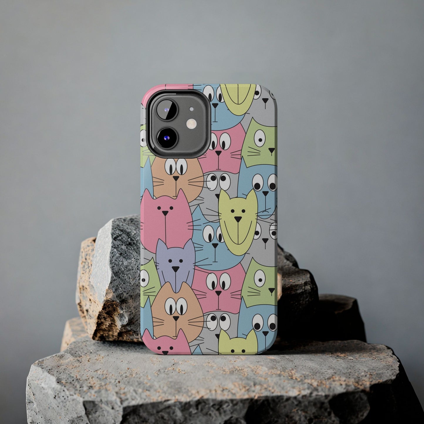 Hand drawn cute cats faces Tough Phone Cases