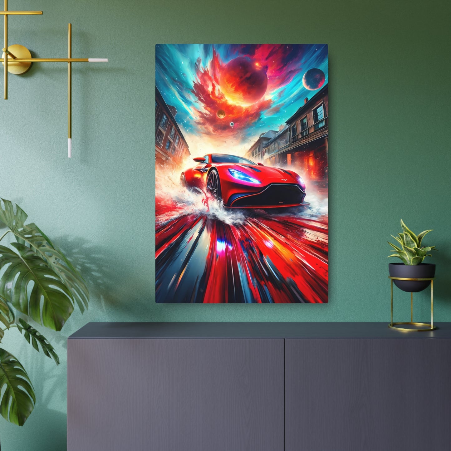 Ignition of the Cosmos: A Supernova of Speed and Color Metal Art Sign 24" x 36" (Vertical) 0.12''