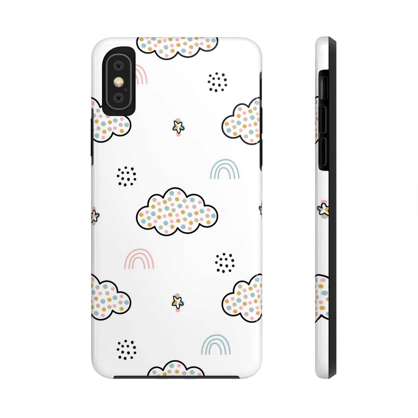 Seamless nursery pattern clouds and rainbow Tough Phone Cases iPhone XS