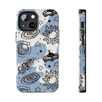 Seamless pattern of rockets, planets, comets Tough Phone Cases iPhone 13 Mini