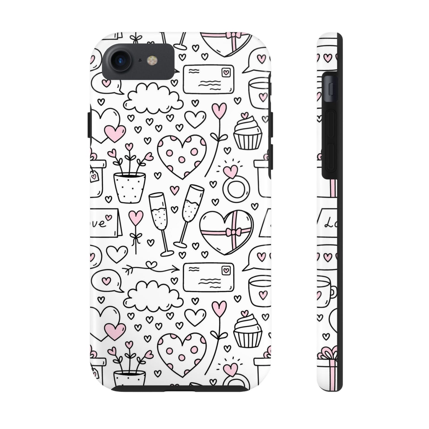 Cute seamless pattern for Valentine's Day with hearts Tough Phone Cases iPhone 7, iPhone 8, iPhone SE