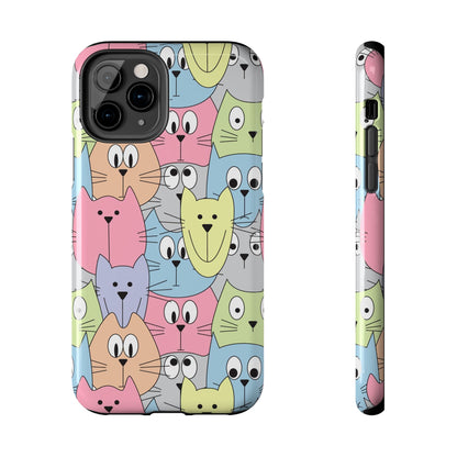 Hand drawn cute cats faces Tough Phone Cases iPhone 11 Pro