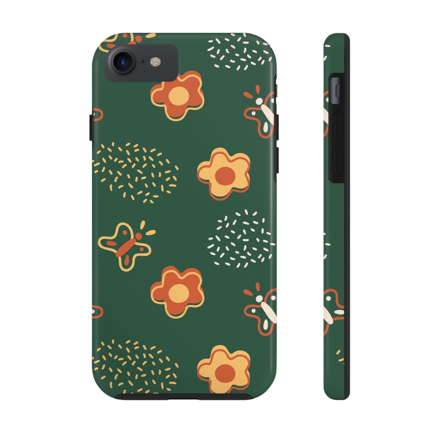 Seamless pattern with flowers and butterflies Tough Phone Cases iPhone 7, iPhone 8, iPhone SE