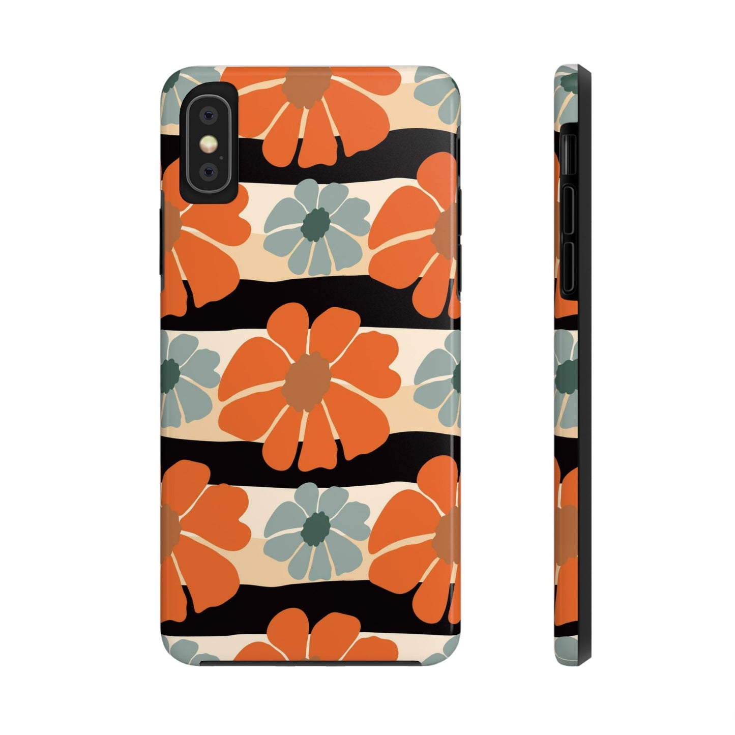 Retro groovy flowers seamless pattern Tough Phone Cases iPhone XS