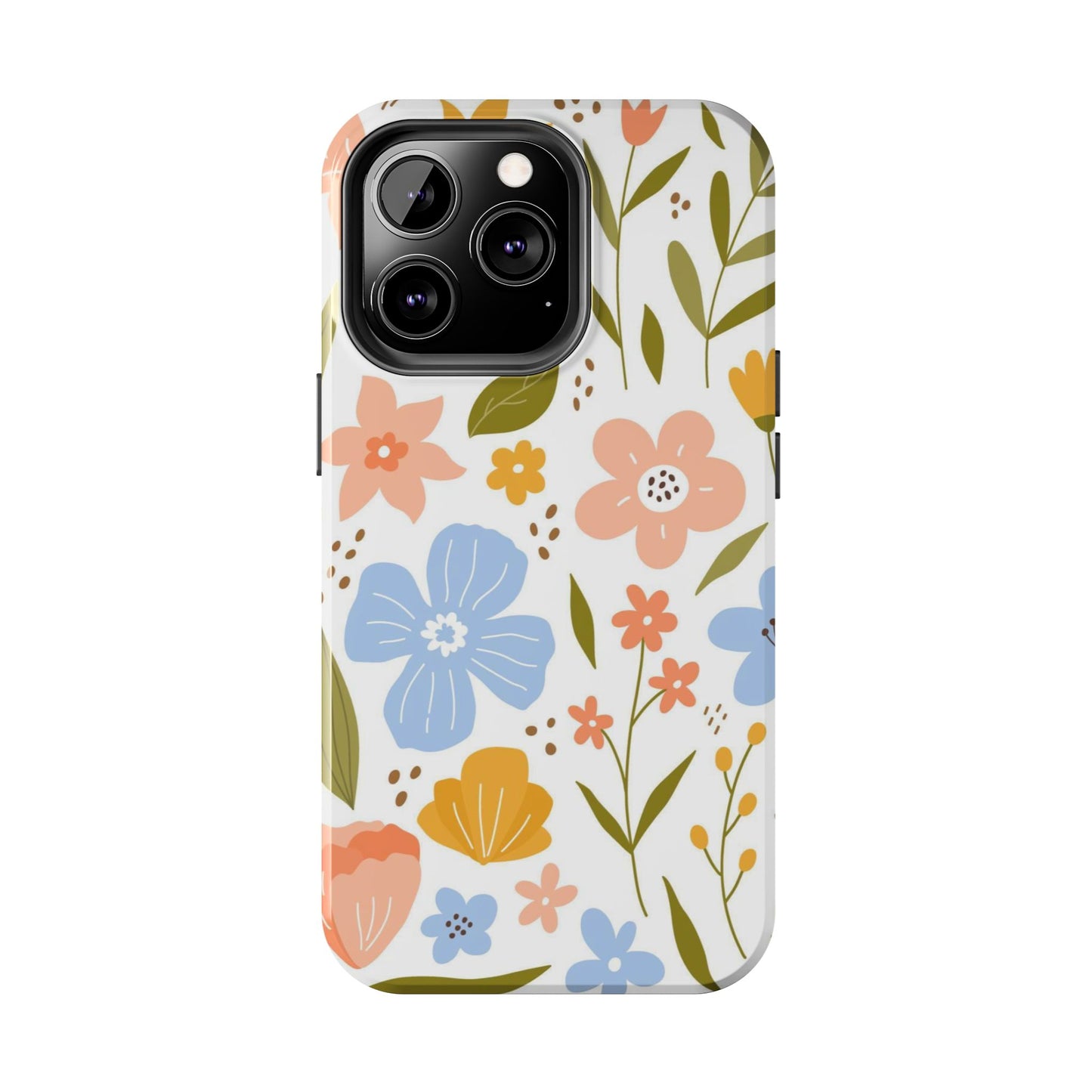 Big collection of blooming flowers, twigs and leaves Tough Phone Cases