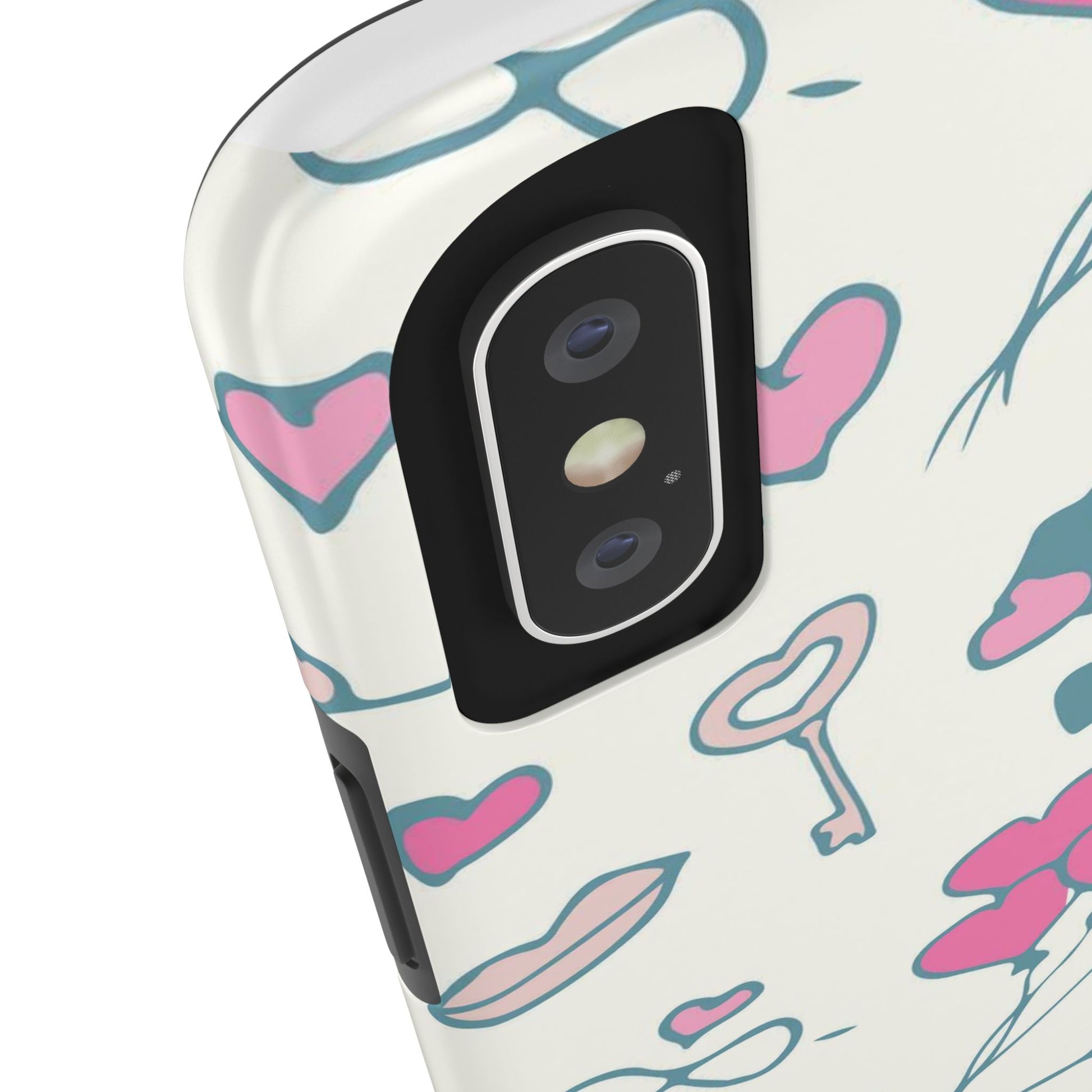 Pink seamless pattern with cute love doodles Tough Phone Cases