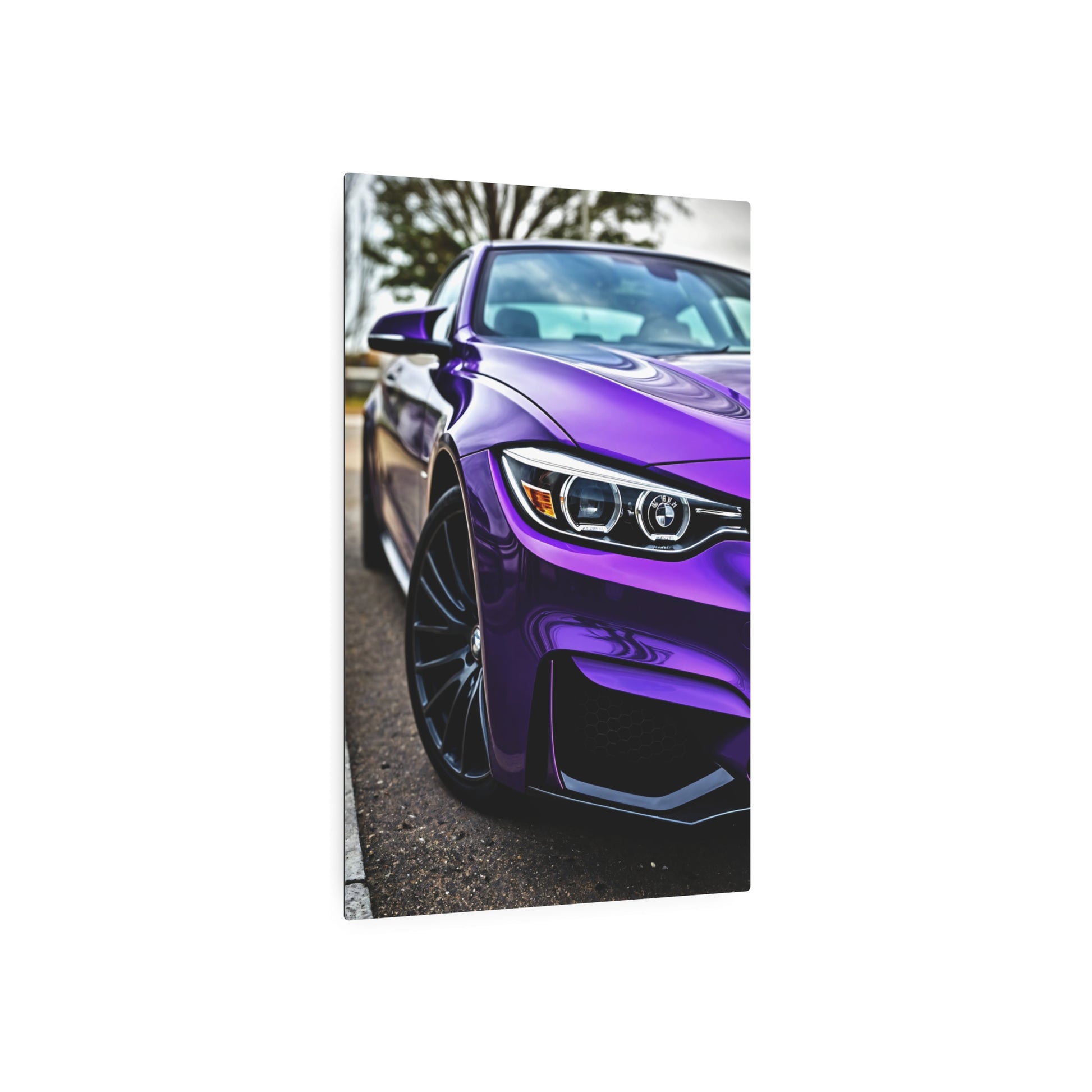 Stunning Purple Car Metal Sign - Perfect Wall Decor for Car Enthusiasts