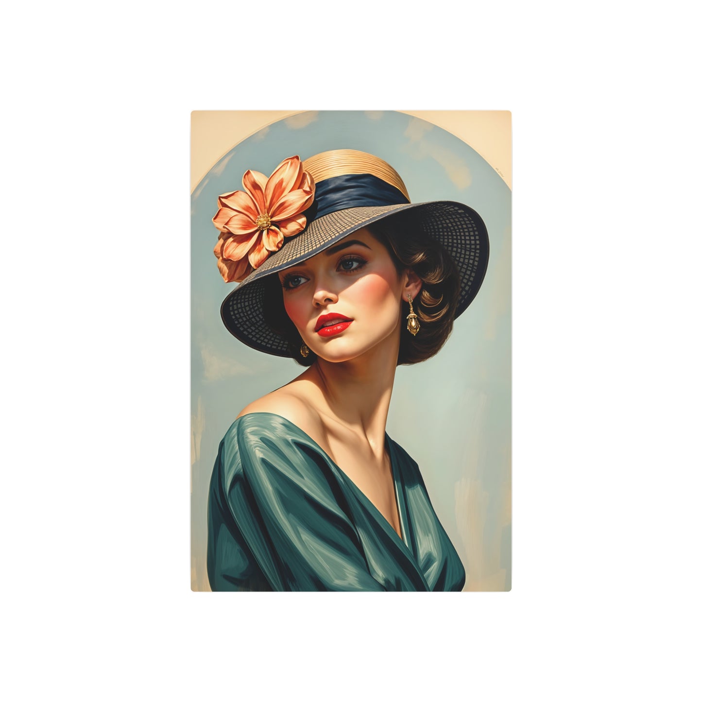 Elegant Vintage Lady Metal Sign Artwork