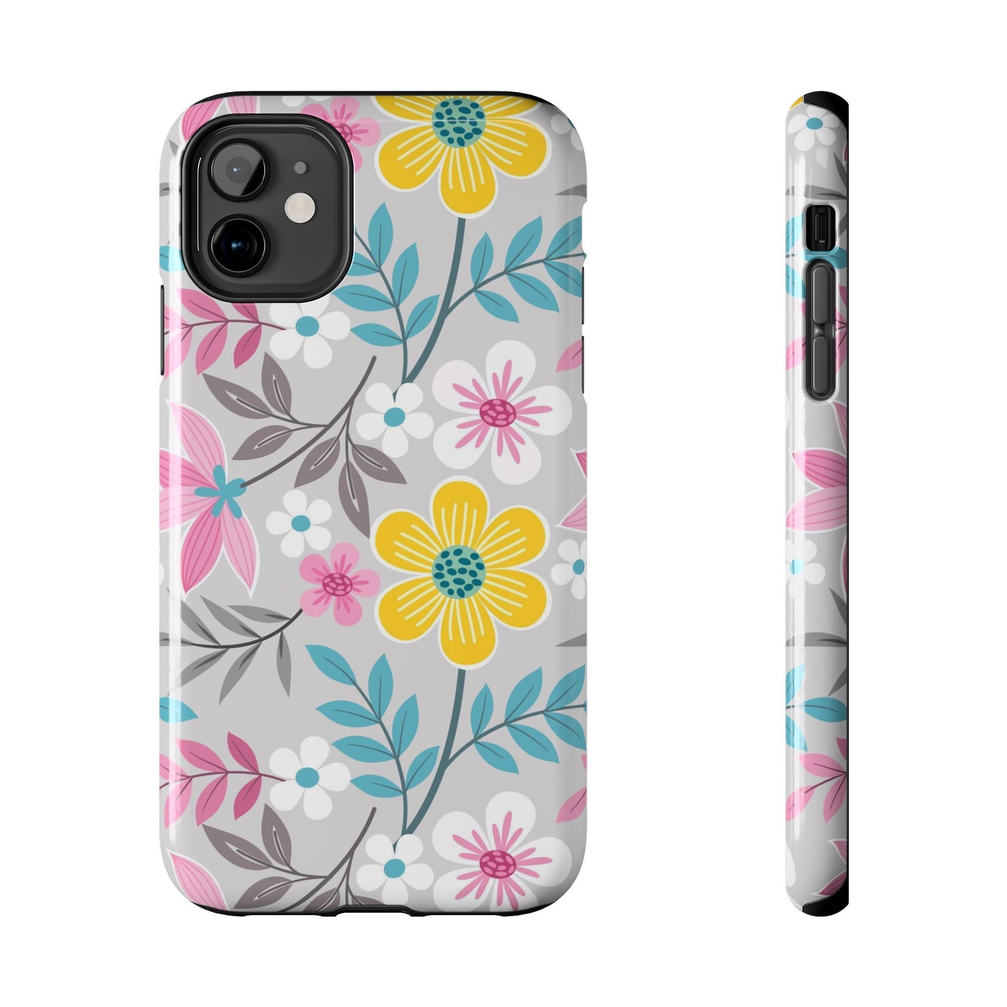 Colorful flowers and leaf Tough Phone Cases iPhone 11