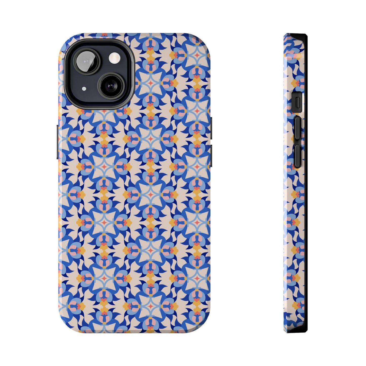 Floral Tile Pattern Tough Phone Cases iPhone 13