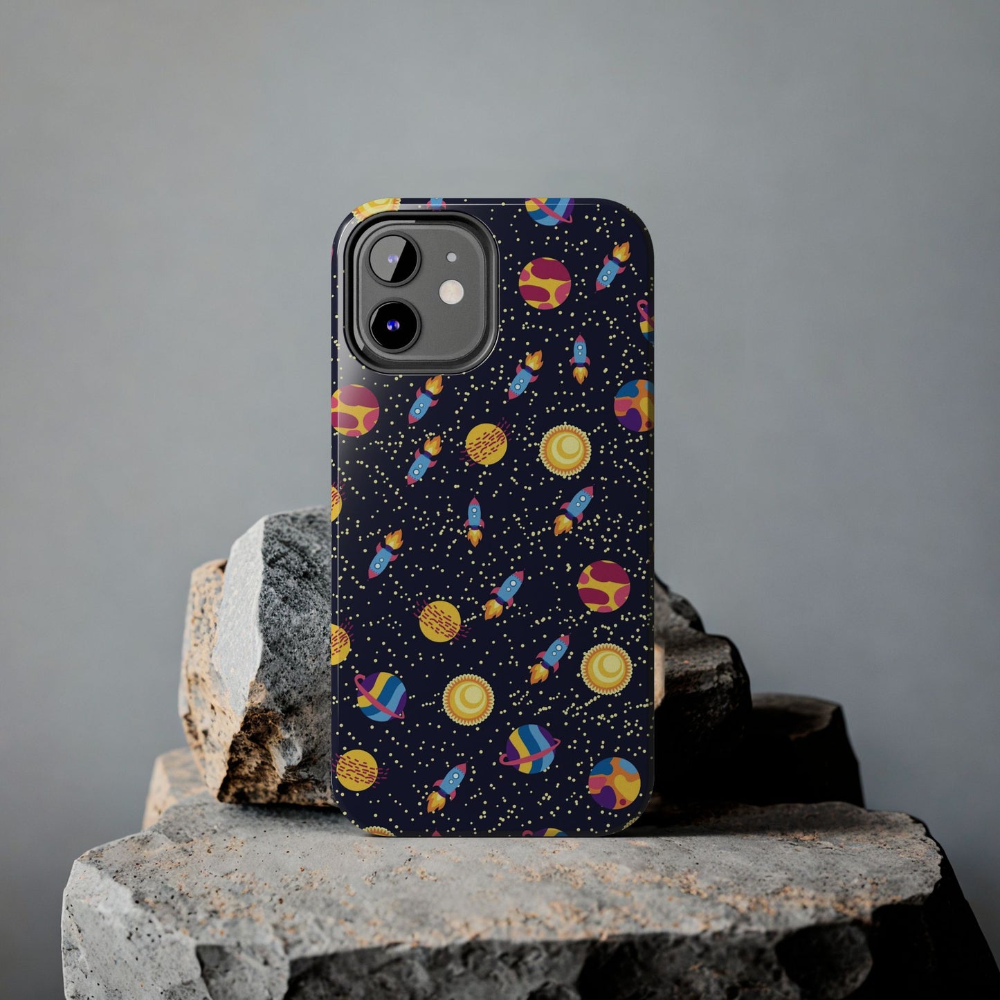 Seamless space pattern. Planets, rockets Tough Phone Cases