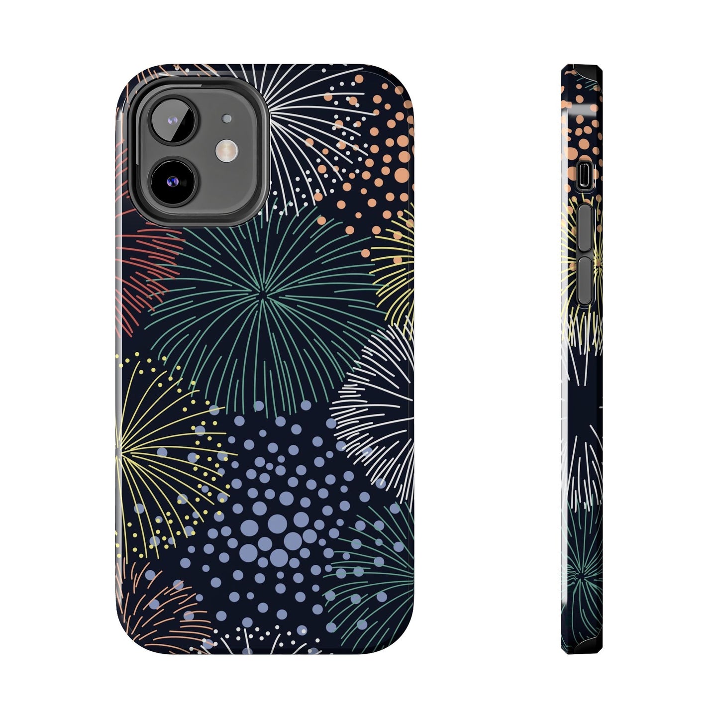 Seamless pattern with colorful fireworks Tough Phone Cases iPhone 12