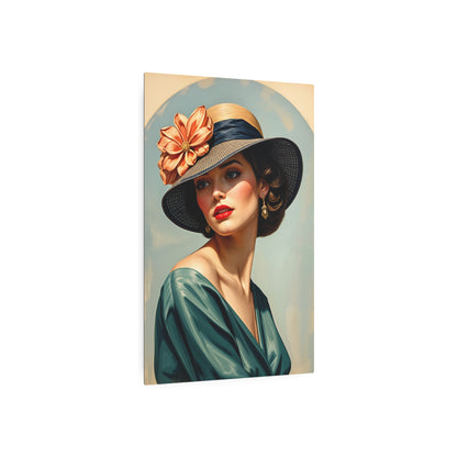 Elegant Vintage Lady Metal Sign Artwork