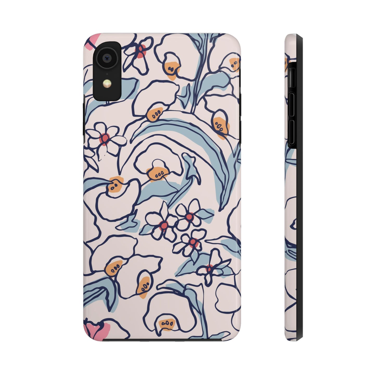 hand-drawn flower sketch Tough Phone Cases iPhone XR