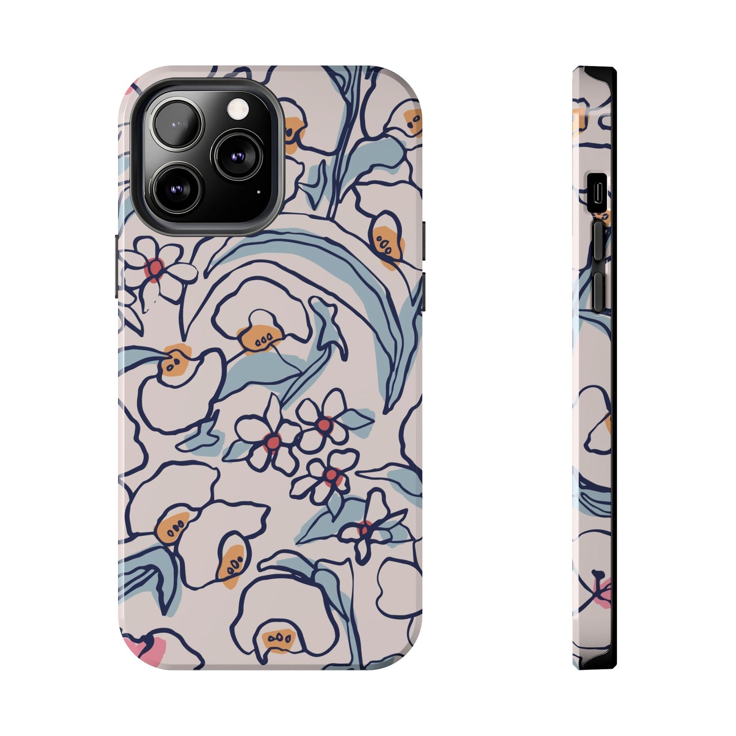 hand-drawn flower sketch Tough Phone Cases iPhone 13 Pro Max