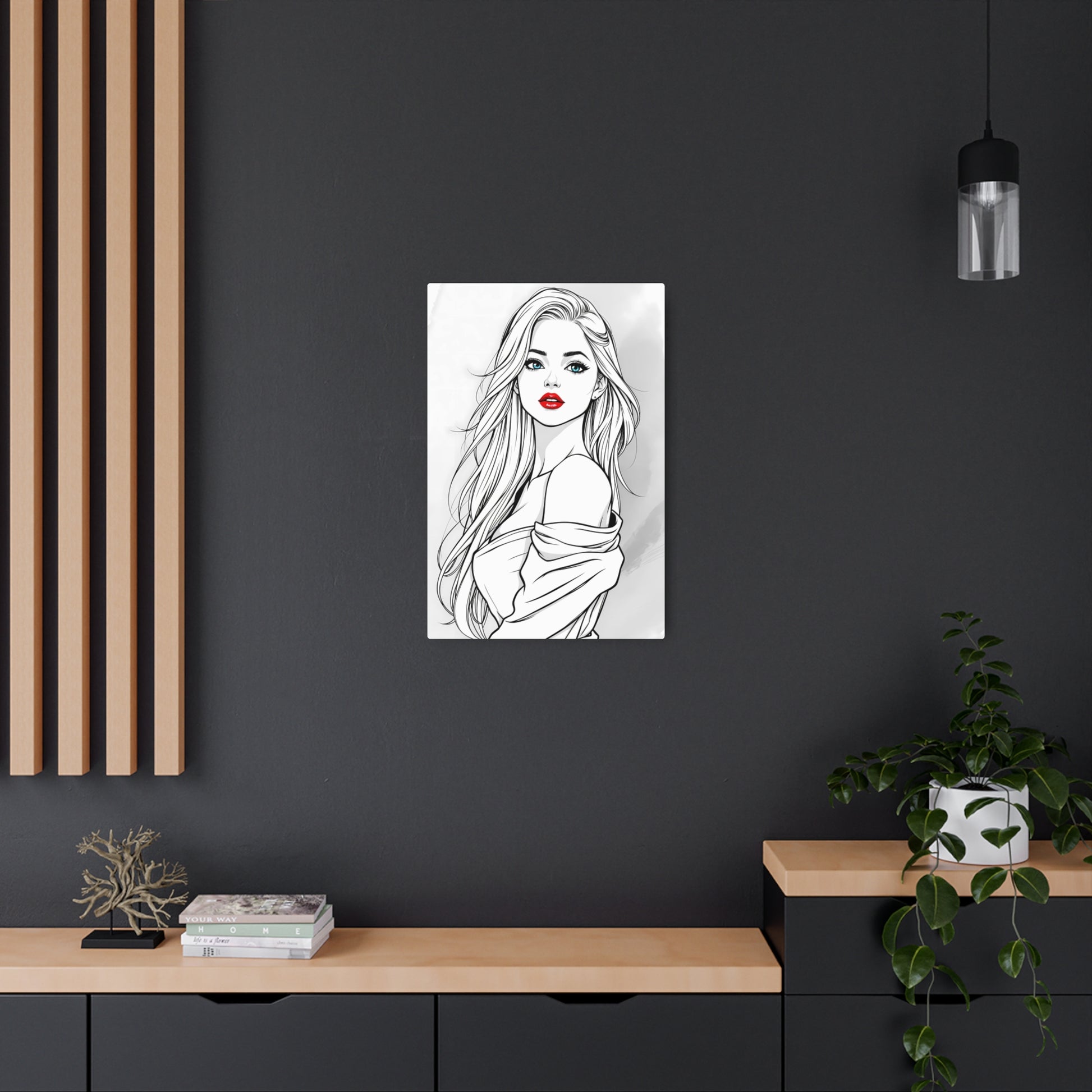 Captivating Elegance: A Striking Metal Print of Timeless Beauty and Modern Flair