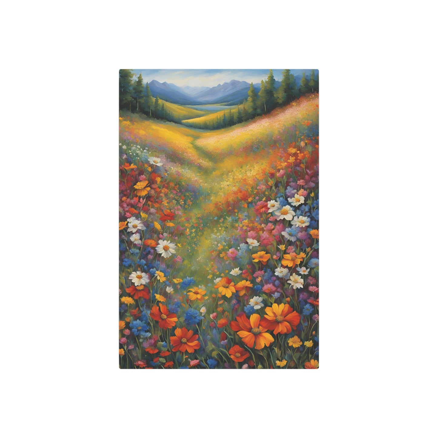 Valley of Eternal Blossoms: A Symphony of Nature’s Palette Metal Art Sign