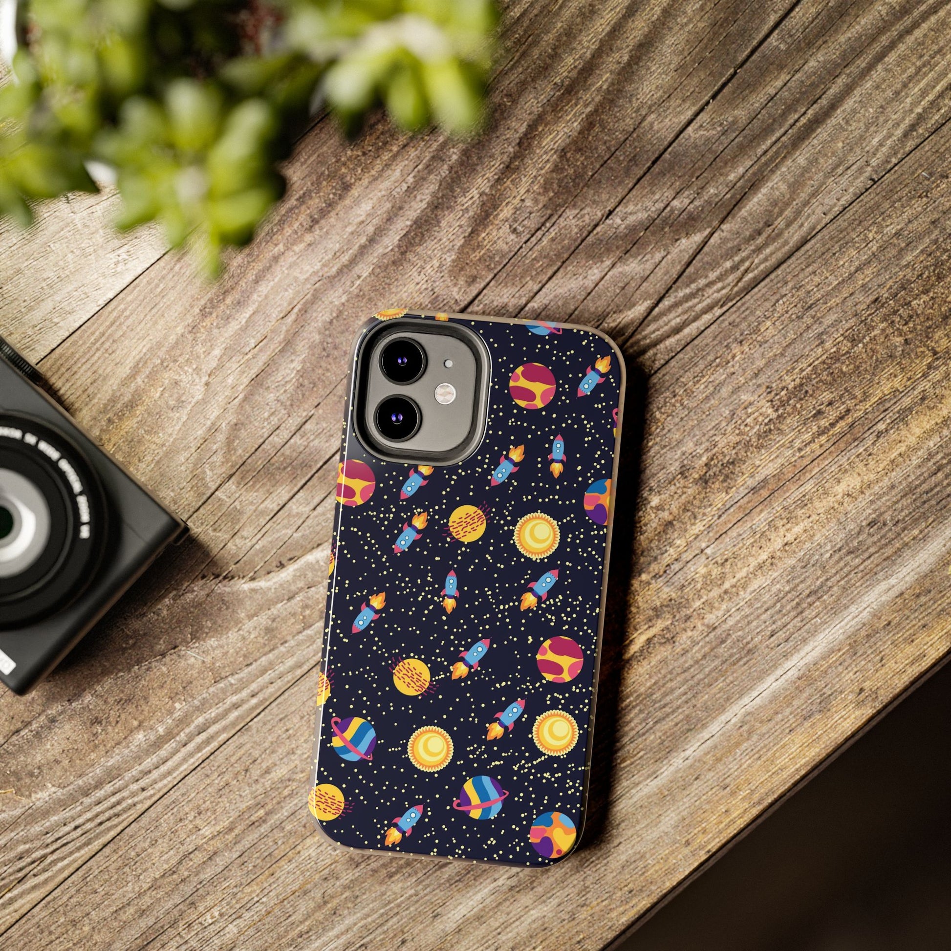 Seamless space pattern. Planets, rockets Tough Phone Cases