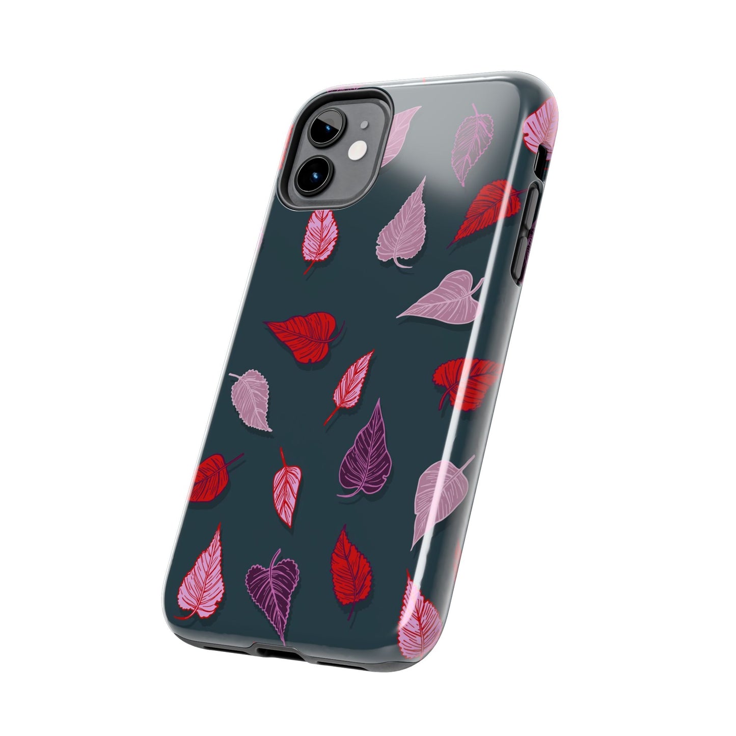 seasonal autumn fallen yellowed leaves Tough Phone Cases