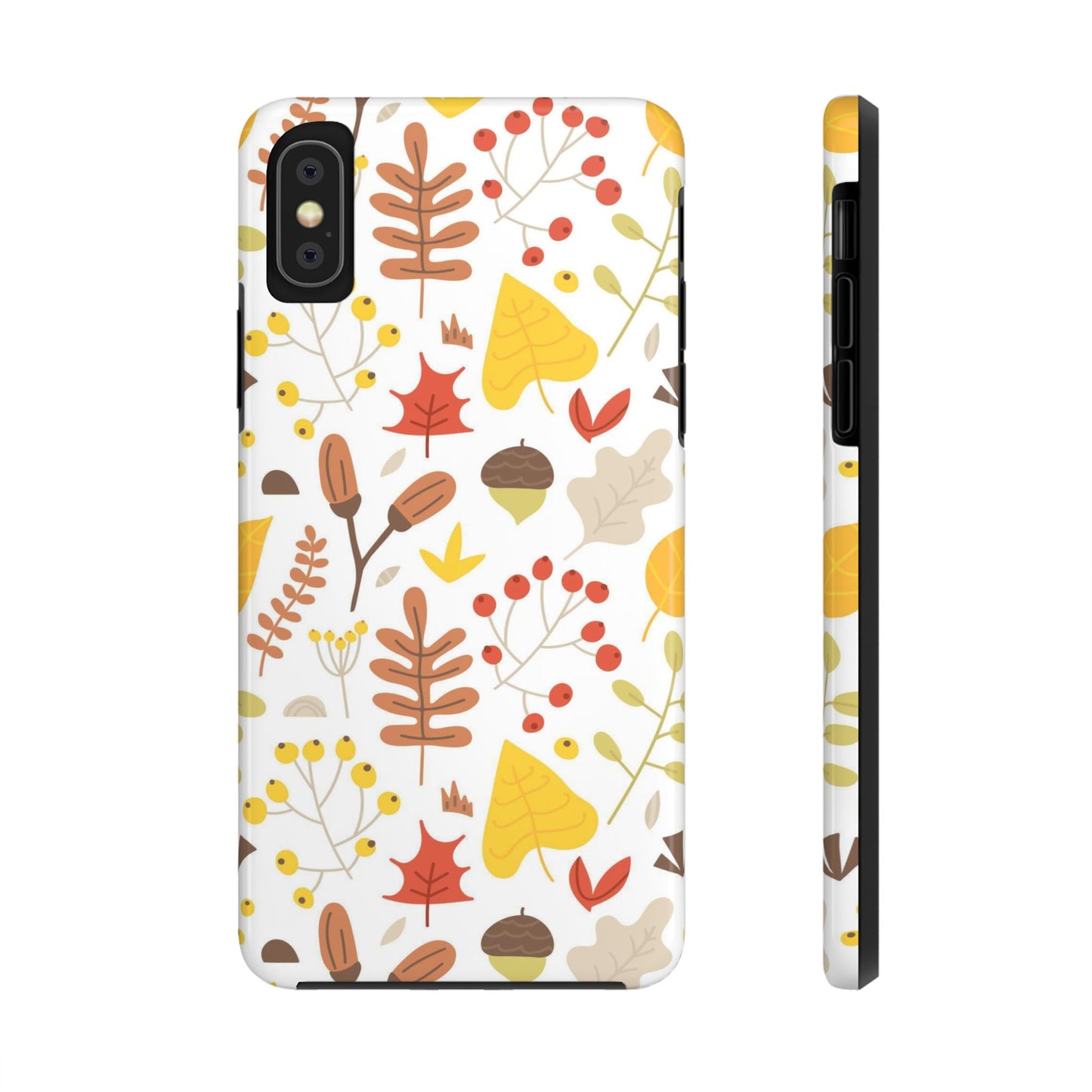 Autumn seamless pattern of leaves, twigs, acorns Tough Phone Cases iPhone X