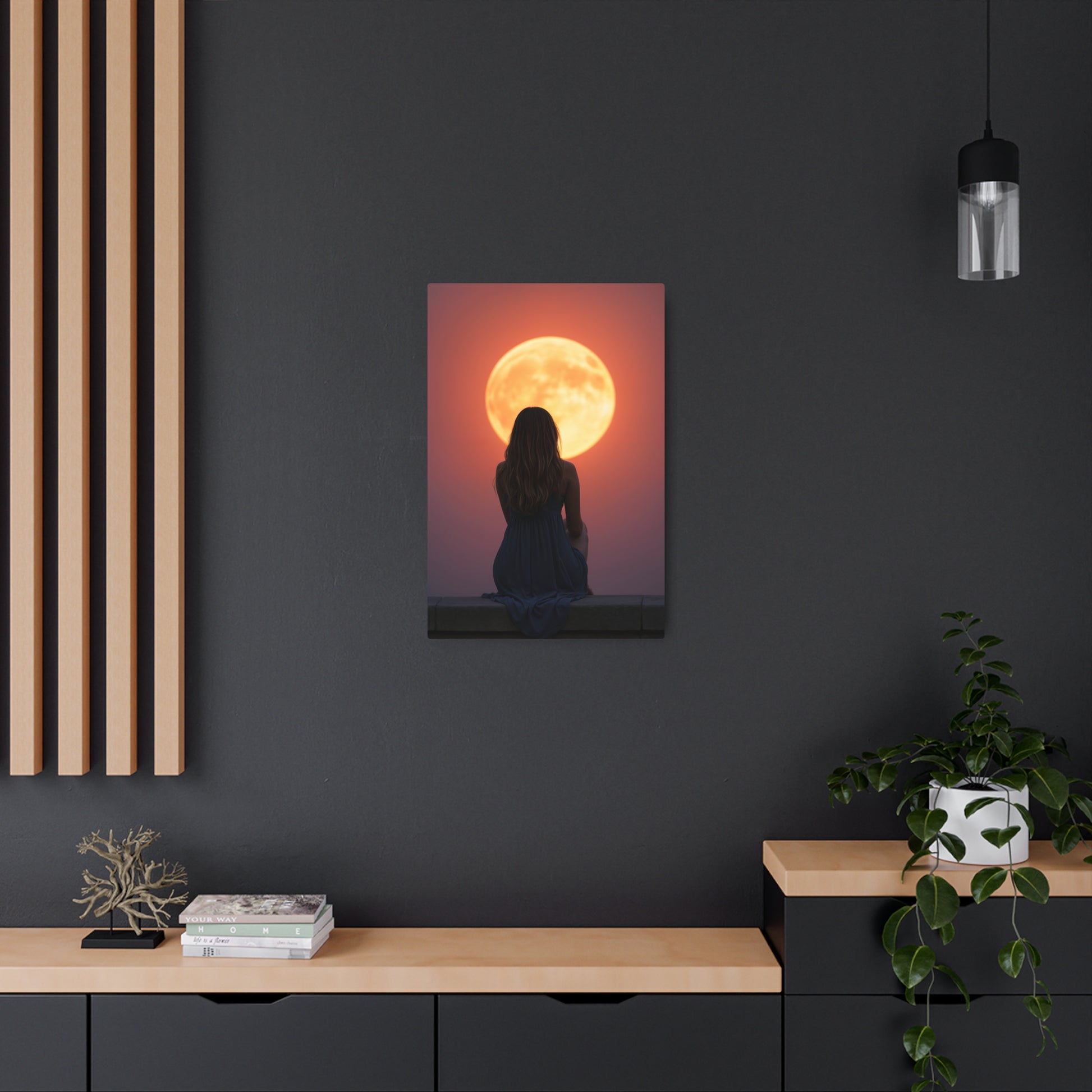 Serenity Under the Full Moon - Metal Art Sign