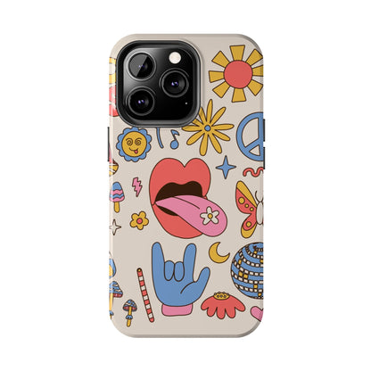 Big set of Retro 70s groovy elements Tough Phone Cases